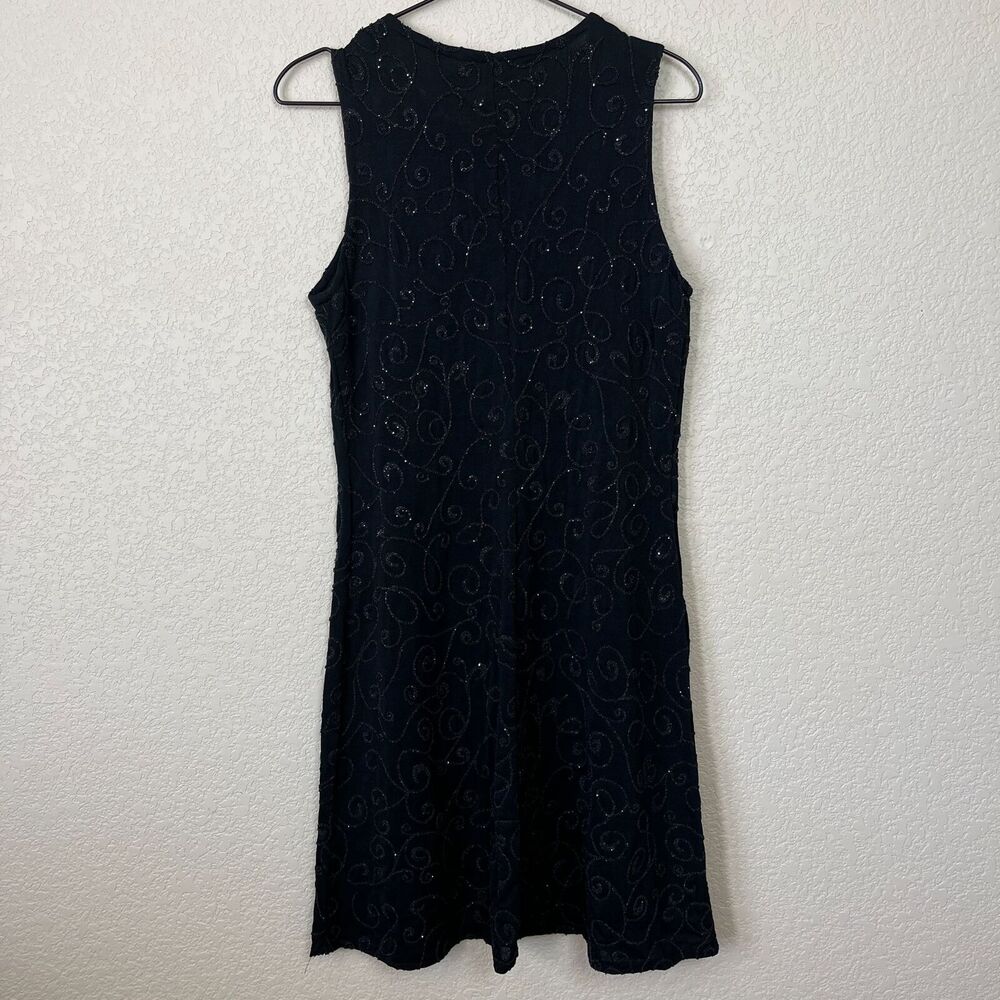 VTG Onyx Nite Wendye Chaitin Womens Sz 10 Black Beaded Cocktail Dress - Picture 4 of 4